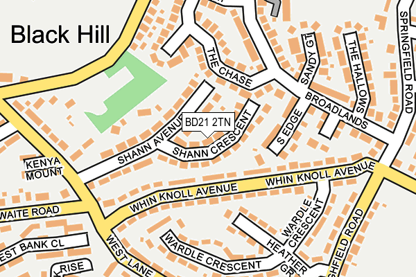 BD21 2TN map - OS OpenMap – Local (Ordnance Survey)