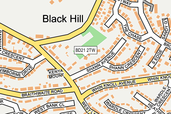 BD21 2TW map - OS OpenMap – Local (Ordnance Survey)