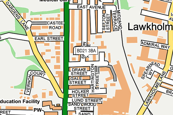 BD21 3BA map - OS OpenMap – Local (Ordnance Survey)