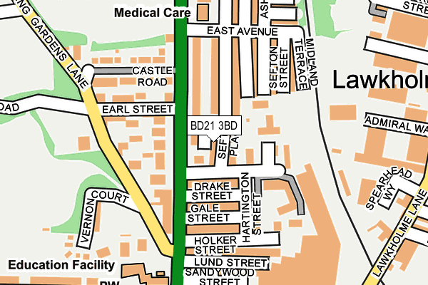 BD21 3BD map - OS OpenMap – Local (Ordnance Survey)