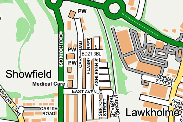 BD21 3BL map - OS OpenMap – Local (Ordnance Survey)