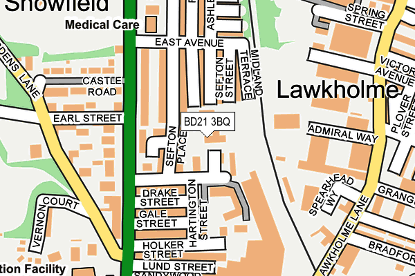 BD21 3BQ map - OS OpenMap – Local (Ordnance Survey)