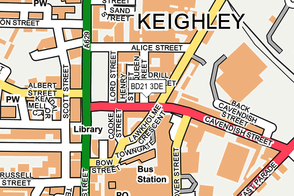 BD21 3DE map - OS OpenMap – Local (Ordnance Survey)