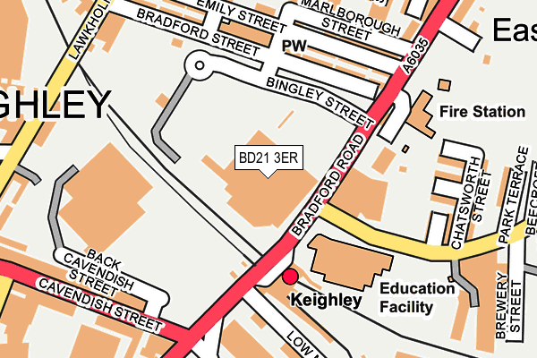 BD21 3ER map - OS OpenMap – Local (Ordnance Survey)