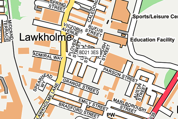 BD21 3ES map - OS OpenMap – Local (Ordnance Survey)