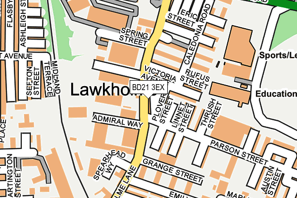 BD21 3EX map - OS OpenMap – Local (Ordnance Survey)