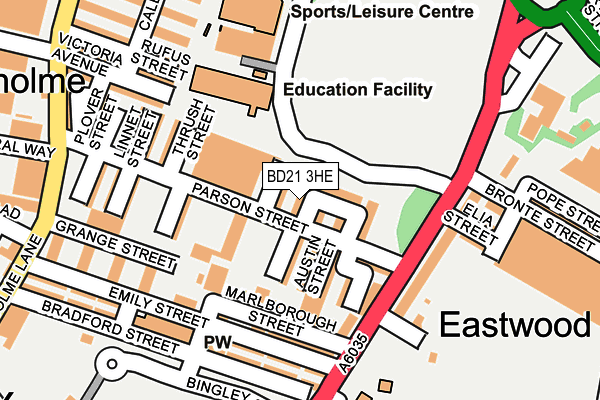 BD21 3HE map - OS OpenMap – Local (Ordnance Survey)