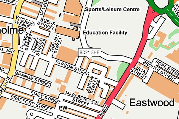 BD21 3HF map - OS OpenMap – Local (Ordnance Survey)