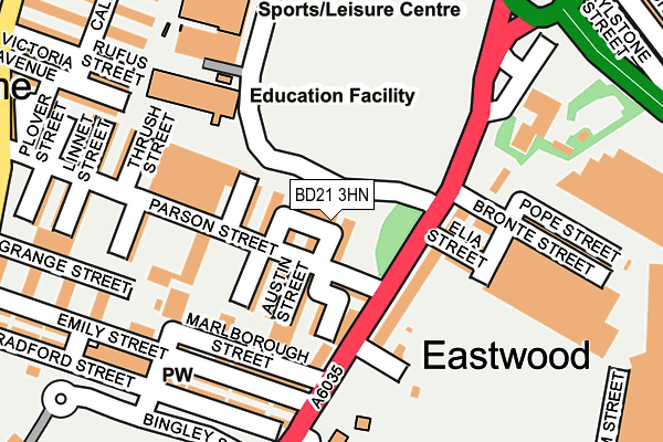 BD21 3HN map - OS OpenMap – Local (Ordnance Survey)