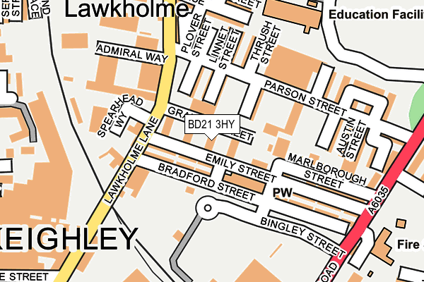 BD21 3HY map - OS OpenMap – Local (Ordnance Survey)