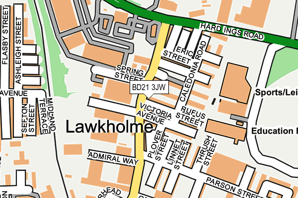 BD21 3JW map - OS OpenMap – Local (Ordnance Survey)