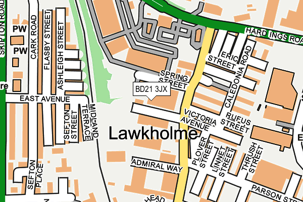 BD21 3JX map - OS OpenMap – Local (Ordnance Survey)