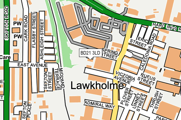 BD21 3LD map - OS OpenMap – Local (Ordnance Survey)