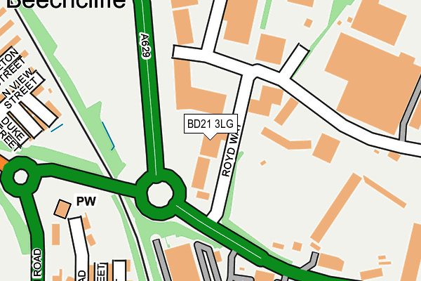 BD21 3LG map - OS OpenMap – Local (Ordnance Survey)