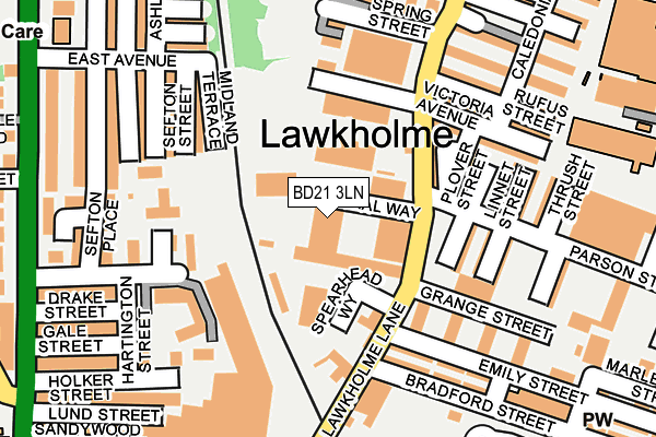 BD21 3LN map - OS OpenMap – Local (Ordnance Survey)
