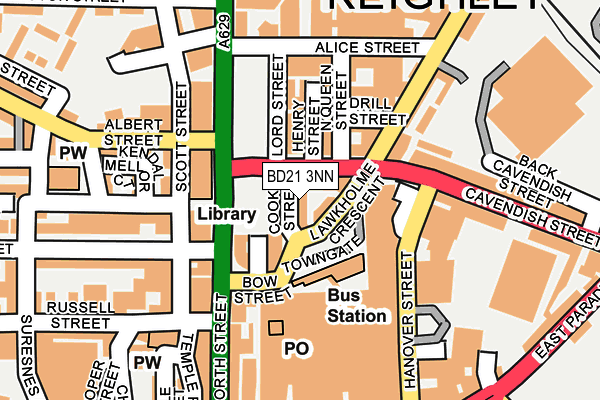 BD21 3NN map - OS OpenMap – Local (Ordnance Survey)