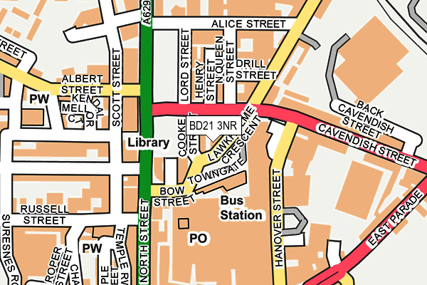 BD21 3NR map - OS OpenMap – Local (Ordnance Survey)