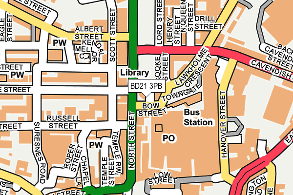BD21 3PB map - OS OpenMap – Local (Ordnance Survey)