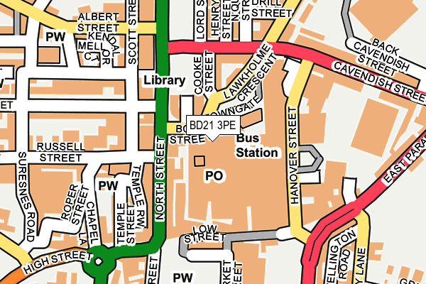 BD21 3PE map - OS OpenMap – Local (Ordnance Survey)