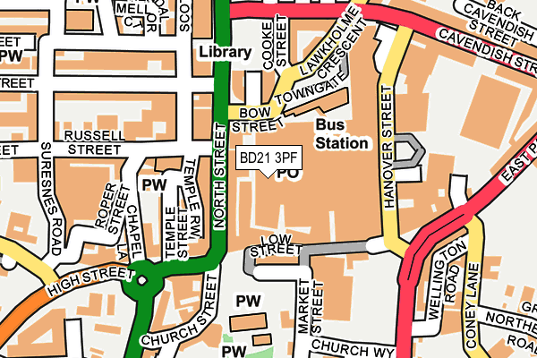 BD21 3PF map - OS OpenMap – Local (Ordnance Survey)