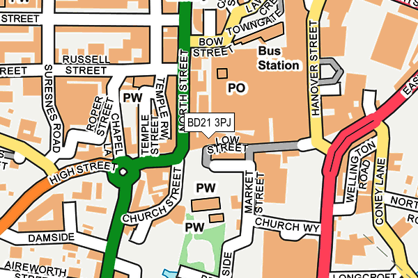 BD21 3PJ map - OS OpenMap – Local (Ordnance Survey)