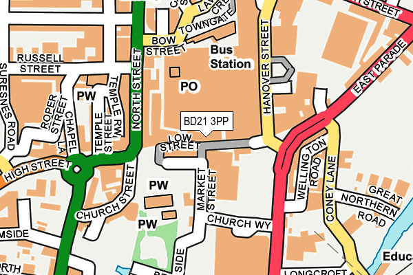 BD21 3PP map - OS OpenMap – Local (Ordnance Survey)