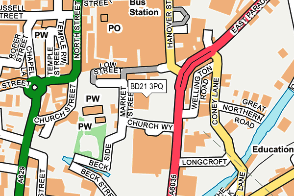 BD21 3PQ map - OS OpenMap – Local (Ordnance Survey)