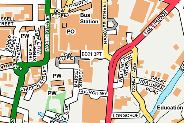 BD21 3PT map - OS OpenMap – Local (Ordnance Survey)