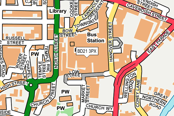 BD21 3PX map - OS OpenMap – Local (Ordnance Survey)