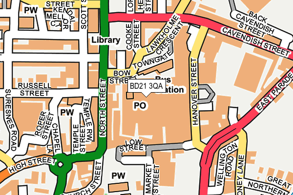 BD21 3QA map - OS OpenMap – Local (Ordnance Survey)