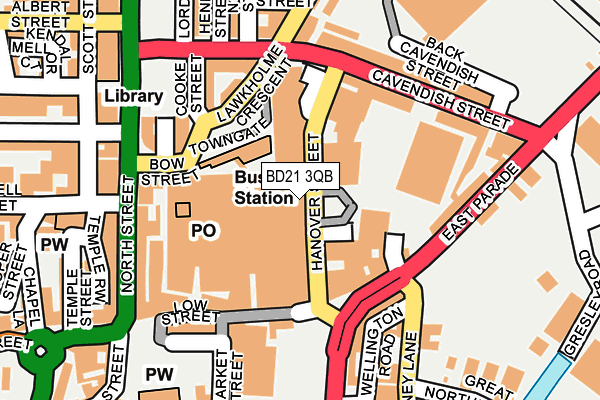 BD21 3QB map - OS OpenMap – Local (Ordnance Survey)
