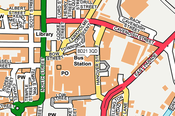 BD21 3QD map - OS OpenMap – Local (Ordnance Survey)