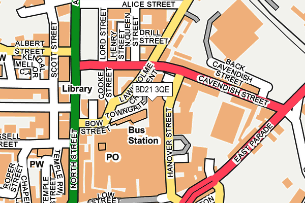 BD21 3QE map - OS OpenMap – Local (Ordnance Survey)