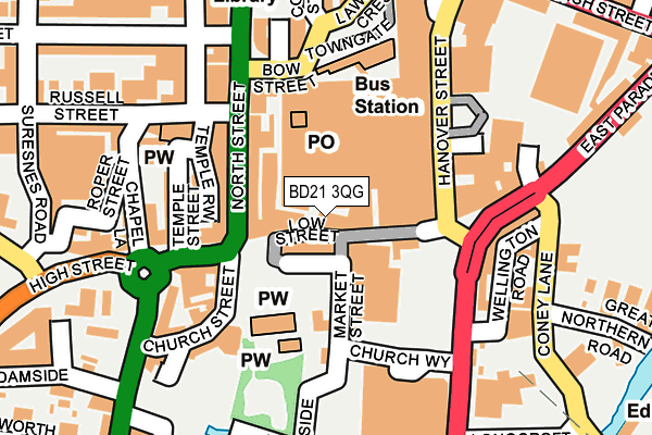 BD21 3QG map - OS OpenMap – Local (Ordnance Survey)