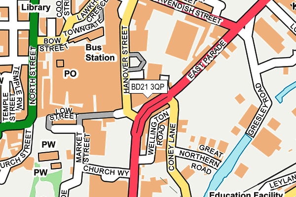 BD21 3QP map - OS OpenMap – Local (Ordnance Survey)