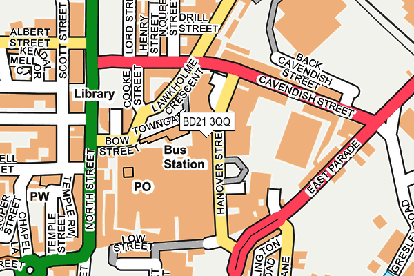 BD21 3QQ map - OS OpenMap – Local (Ordnance Survey)