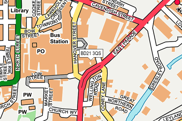 BD21 3QS map - OS OpenMap – Local (Ordnance Survey)