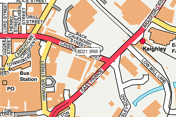 BD21 3RW map - OS OpenMap – Local (Ordnance Survey)