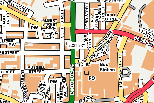 BD21 3RY map - OS OpenMap – Local (Ordnance Survey)
