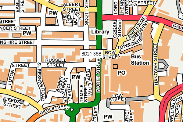 BD21 3SB map - OS OpenMap – Local (Ordnance Survey)