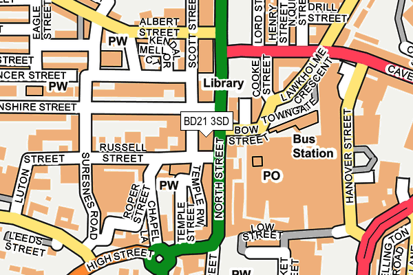 BD21 3SD map - OS OpenMap – Local (Ordnance Survey)