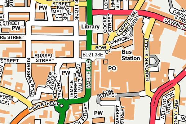 BD21 3SE map - OS OpenMap – Local (Ordnance Survey)