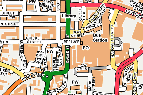 BD21 3SF map - OS OpenMap – Local (Ordnance Survey)