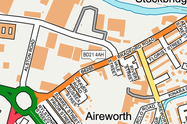 BD21 4AH map - OS OpenMap – Local (Ordnance Survey)