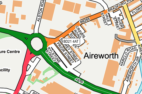 BD21 4AT map - OS OpenMap – Local (Ordnance Survey)