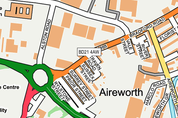 BD21 4AW map - OS OpenMap – Local (Ordnance Survey)