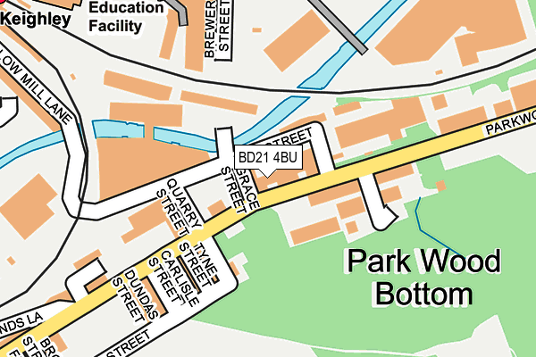 BD21 4BU map - OS OpenMap – Local (Ordnance Survey)