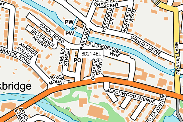 BD21 4EU map - OS OpenMap – Local (Ordnance Survey)