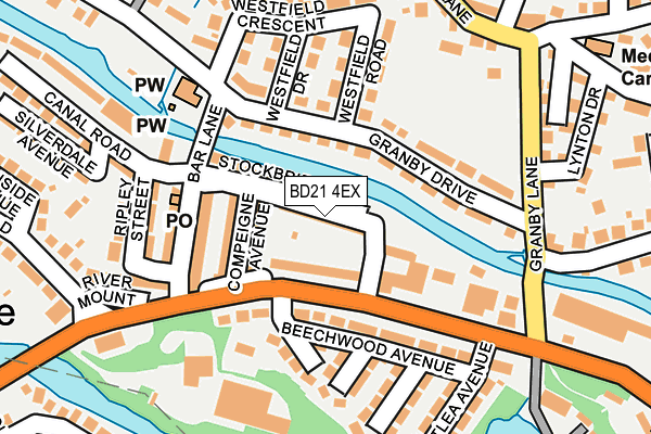 BD21 4EX map - OS OpenMap – Local (Ordnance Survey)