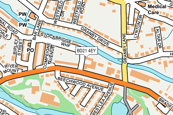 BD21 4EY map - OS OpenMap – Local (Ordnance Survey)